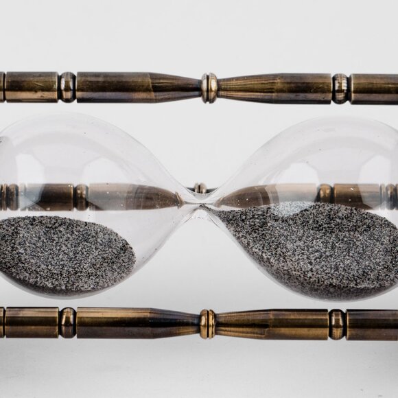 Brass Sand Timer with Working Double-Sided Compass 7" Antique - Picture 10 of 13